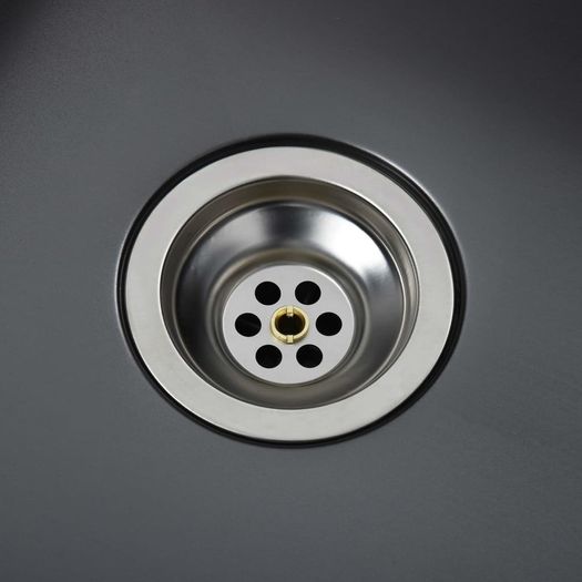 Handmade Kitchen Sink with Faucet Hole Black Stainless Steel