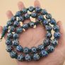 Vintage Venetain Style Thousand Eyes Blue Glass Beads 24 inches Image 6
