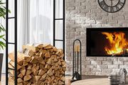 Large Firewood Rack 100 x 150 x 25 cm Rectangular Dark Grey Metal Indoor / Outdoor Firewood Storage Made of Coated Steel Firewood Stand Firewood Rack for Fireplace / Oven