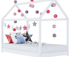 Kids Bed Frame White Solid Pine Wood 90x200 cm