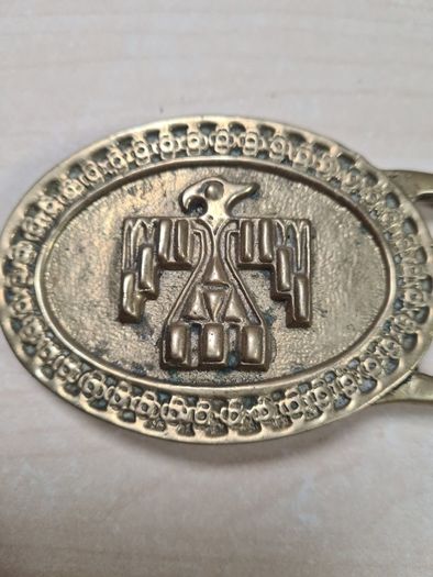 Vintage Brass Belt Buckle Native American Phoenix Thunderbird