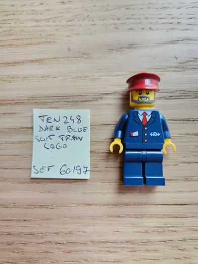 lego trn248 dark blue suit with train logo, set 60197