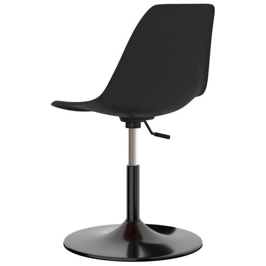 Swivel Dining Chairs 6 pcs Black PP