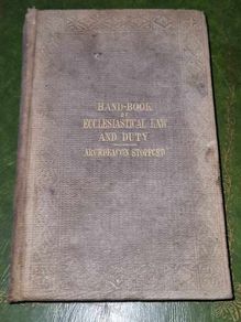 Rare 1861, Dublin: Hodges, Smith.  A Hand-Book of Ecclesiastical Law and Duty, for the Use of the Irish Clergy