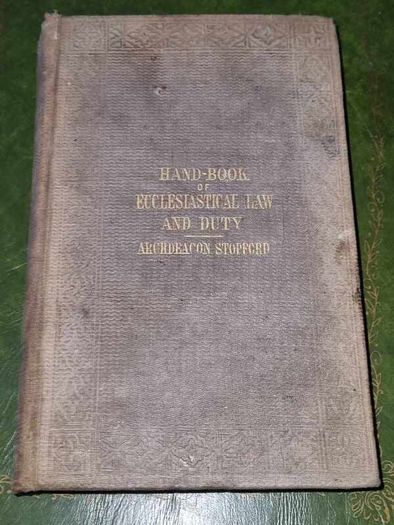 Rare 1861, Dublin: Hodges, Smith.  A Hand-Book of Ecclesiastical Law and Duty, for the Use of the Irish Clergy