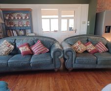 Green Leather Couches