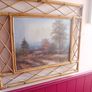 Vintage mid century large oil painting Image 6