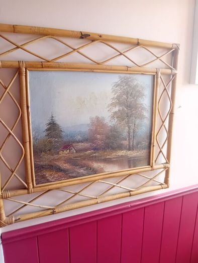 Vintage mid century large oil painting