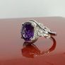 Silver Natural Moroccan Amethyst "Leafy Grace" Ring Image 2