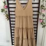 dress size 12 v neckline dress beige tiered dress Image 6
