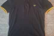 Fred Perry Men's M Twin Tipped Polo Shirt Black Yellow