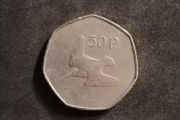 1970 Ireland 50P Piece, Eire, Bird