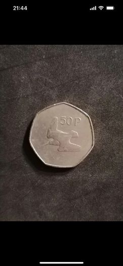 1970 Ireland 50P Piece, Eire, Bird