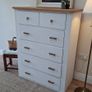 Beautiful 5 Drawer Chest of Drawers with Natural Wood Top Image 5