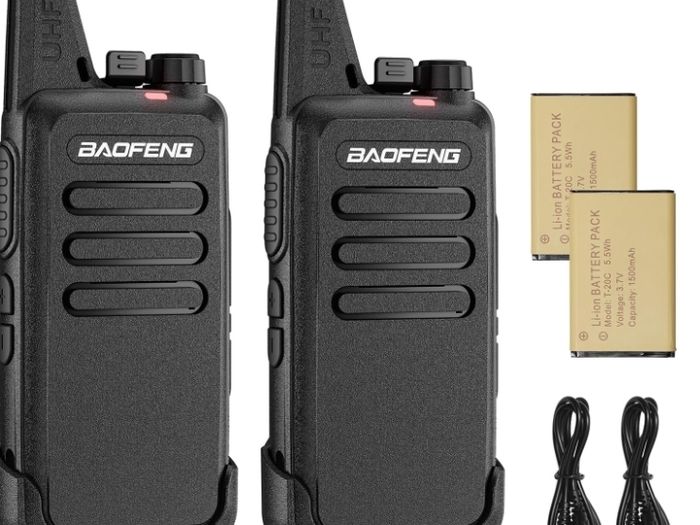 Walkie Talkies, 16 Channels Two Way Radio for Business  Rechargeable Walkie Talkie with 1500mAh battery & USB-C Charging, Portable Radio for hotel, restaurant, warehouse (2 Pack)