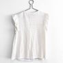 Pre Owned White Eyelet Ruffle Sleeve Blouse Image 2