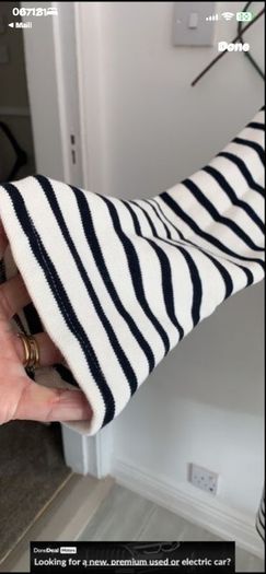 dress striped cream & navy dress size 12 street one brand
