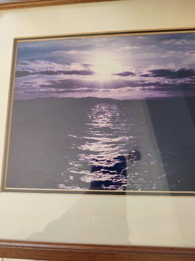 Framed Old Photo Of Sun Set.