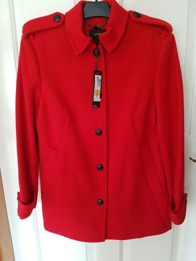 BNWT - Marks & Spencer red wool coat UK 8