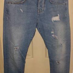 Zara Slim Fit Mens Blue Jeans Stud detail Size Euro 40