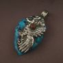 Vintage Arizona Turqouise Silver Bird Desgin Pendant Image 9