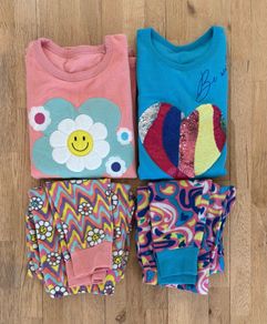 2x Girls Fleece Pyjama Set New
