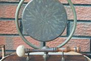 Vintage Edwardian Brass Gong With Mallet