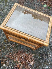 vintage glass top nightstand