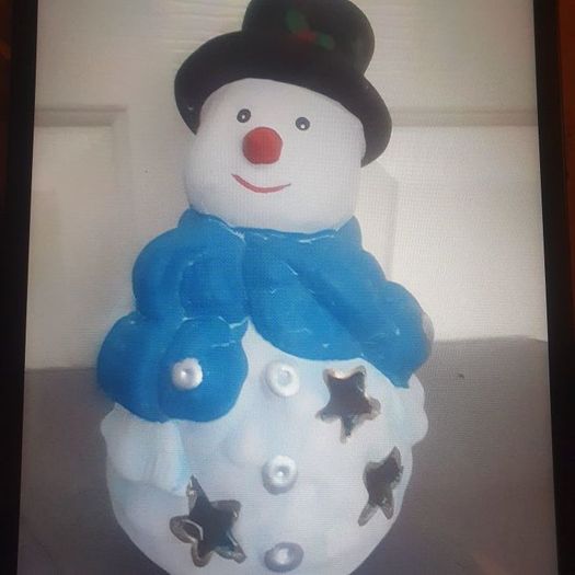 Christmas Snowman Tea Light Holder .. Will Include a Tealight