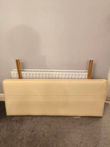 Faux leather cream colour headboard - King size (5ft)