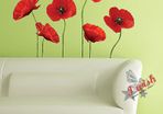 Red Poppy Flowers Removable Wall Stickers Nice Home Decor 