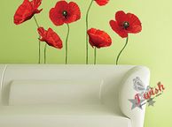main image for ad Red Poppy Flowers Removable Wall Stickers Nice Home Decor 