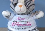 Personalised Cat Plush toy great gift present idea for kids or newborns