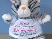 Personalised Cat Plush toy great gift present idea for kids or newborns
