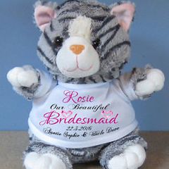 Personalised Cat Plush toy great gift present idea for kids or newborns