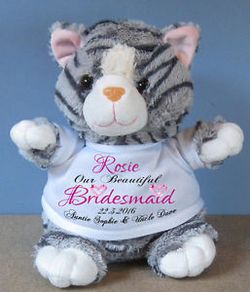 Personalised Cat Plush toy great gift present idea for kids or newborns