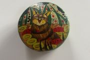 Vintage Paper Mache Hand Made Box with Cat