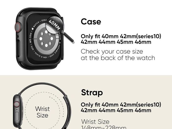 3-in-1 Compatible with Apple Watch Metal Straps 40mm with Case & Screen Protector, Dual Magnetic Band and Protective Cover with 9H Tempered Glass for iWatch SE3 Series 6/5/4, Gold