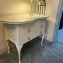 Unique Dressing Table kidney shape white glass top Image 6