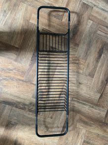 Black extendable bath tray