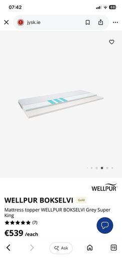 JYSK Wellpur Bokselvi Mattress Topper