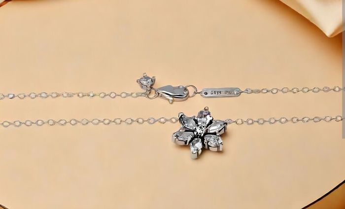 Pandora Sparkling Herbarium Cluster Necklace and Matching Earrings Set