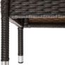 _Polyrattan Garden Bench with Table, 2-Seater, for Garden, Balcony and Patio, Plastic Feet, Garden Bench with Seat Cushion Image 5