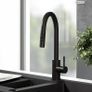 Matt Black Pull-Out Kitchen Mixer Tap | Single Lever Brass Faucet Image 3