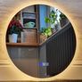 LED Bathroom Mirror Bluetooth Antifog Dual LED Round 60cm Bright Makeup Light Image 3