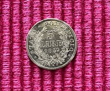 Vatican 1867 5 Lire Gold Coin Ultra Rare 3787 Mintage