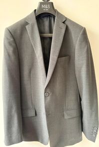 M&S Ultimate Slim Fit Charcoal Suit 38R Jacket 32R Trousers Excellent Condition
