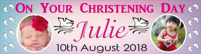 Personalized Christening Party Banner with photos