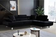 Black Velvet Corner Sofa 262cm Free delivery