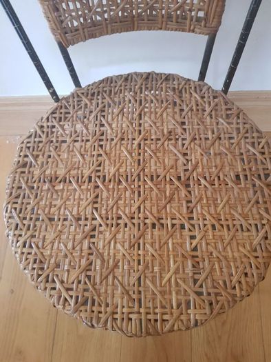 Stunning Design Show Piece Wrought Iron and Rattan Chair